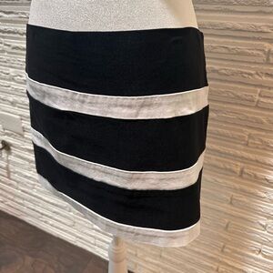 Charlotte Russe Black and White Mini Bodycon Skirt, Size XL